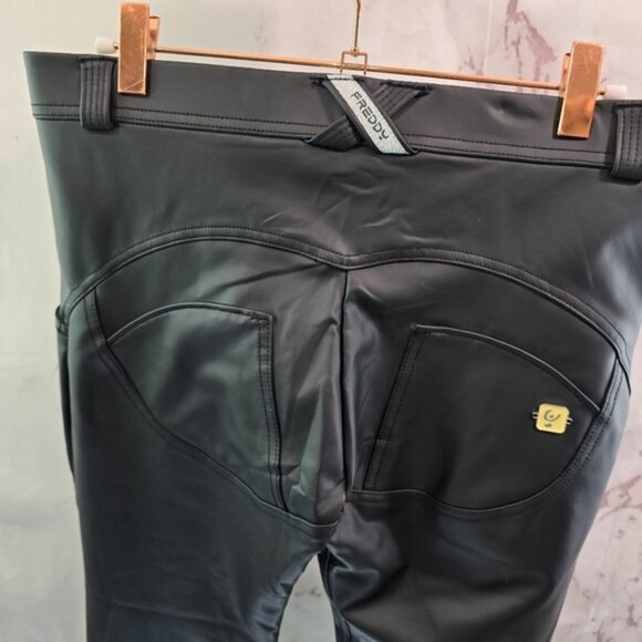 Freddy Pant Womens 8 Medium Black WR UP Booty Lifting Legging Skinny Leather - Picture 6 of 13